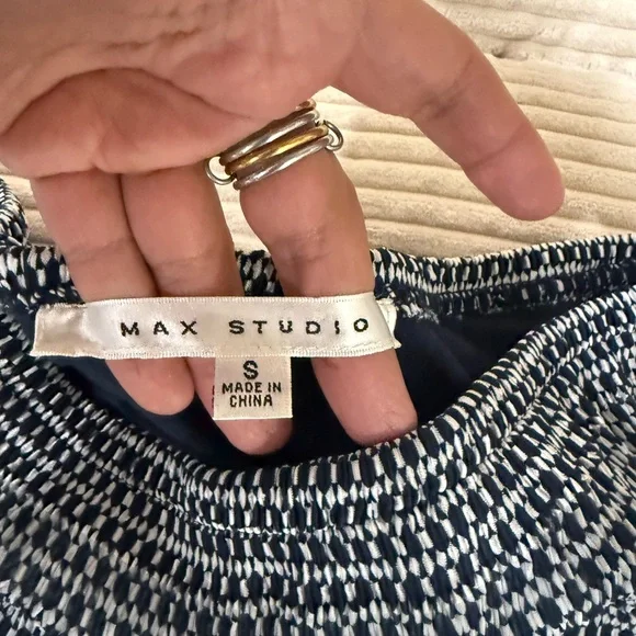 Max Studio Boho Skirt Smocked Waist Flowy Festival Vacation Small - Picture 2 of 3